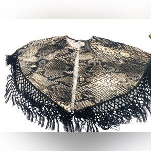 Coco Bianca Animal Print Snack Print Poncho Shawl Wrap